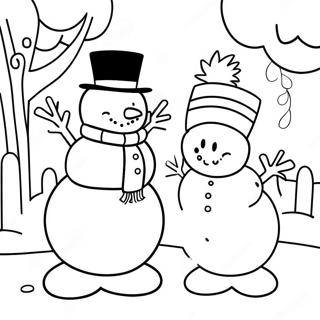Frosty the Snowman with Friends Coloring Page | Frosty the Snowman coloring page