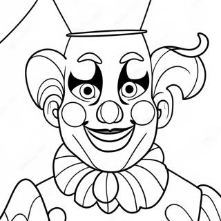 Colorful Carnival Clowns Coloring Page | Carnival coloring page