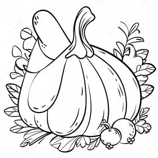 Thanksgiving Cornucopia Coloring Page | Thanksgiving Cornucopia coloring page