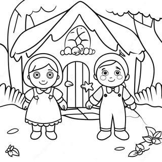 Hansel und Gretel Ausmalbild | Hänsel und Gretel Ausmalbild