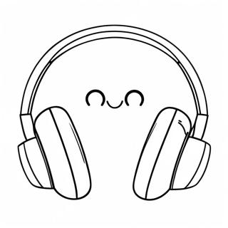 Cute Cartoon Headphones Coloring Page | Headphones coloring page