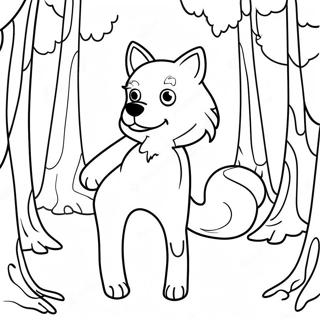 Roxanne Wolf in a Spooky Forest Coloring Page | Roxanne Wolf coloring page