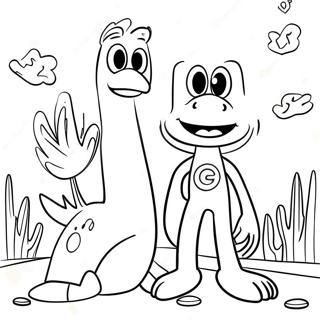 Gumby and Pokey Adventure Coloring Page | Gumby coloring page