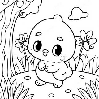 Page à colorier de Peep explorant le jardin coloré | Page de coloriage Peep et le Grand Large