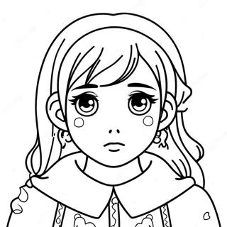 Fille Anime Triste Coloriages