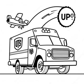 UPS Delivery Truck Coloring Page | UPS coloring page