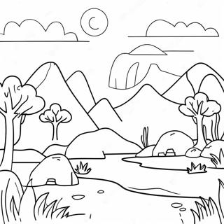 Strange World Landscape Coloring Page | Strange World coloring page
