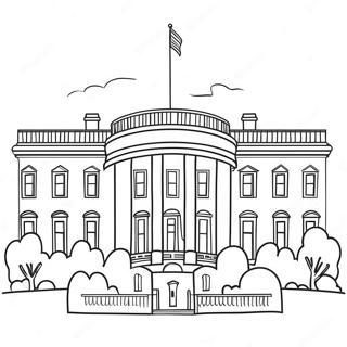 Presidential White House Coloring Page | White House coloring page
