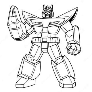 Mighty Megazord in Action Coloring Page | Megazord coloring page
