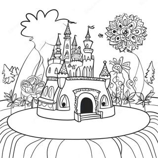 Colorful It's a Small World Scene Coloring Page | It's a Small World coloring page