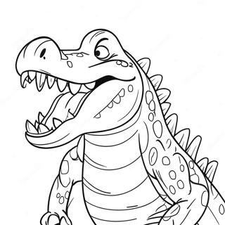 Scary Crocodile with Sharp Teeth Coloring Page | Scary Crocodile coloring page