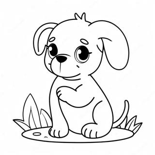 Cute Puppy Playing Coloring Page | Pets coloring page