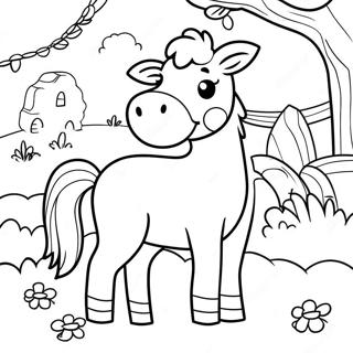 Cute Barnyard Animals Coloring Page | Farms coloring page
