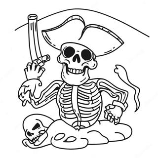 Pirate Skeleton Coloring Page | Pirate Skeleton coloring page