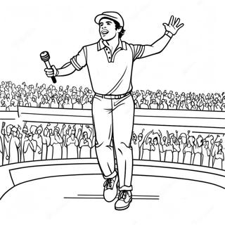 Polo G Performing on Stage Coloring Page | Polo G coloring page