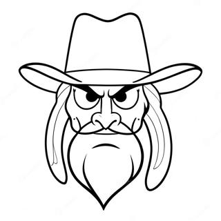 Yosemite Sam in Cowboy Hat Coloring Page | Yosemite Sam coloring page