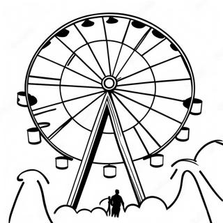 Colorful Ferris Wheel at the Fair Coloring Page | Ferris Wheel coloring page