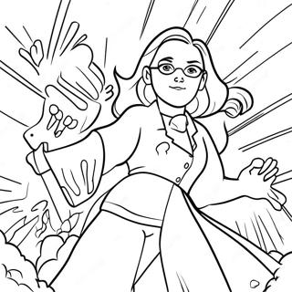 WandaVision Characters in Action Coloring Page | WandaVision coloring page