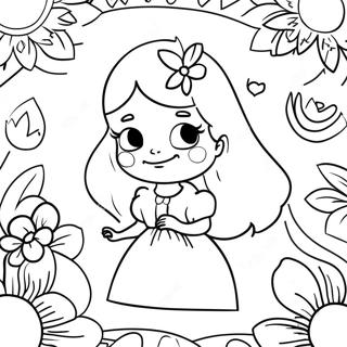 Alice i Underlandet Färgglada Blommor Målarbok | Alice i Underlandet Blommor målarbild