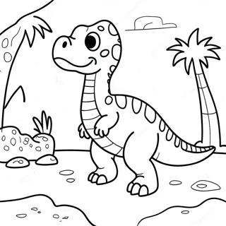 Dinosaur Exhibit Coloring Page | Night at the Museum coloring page