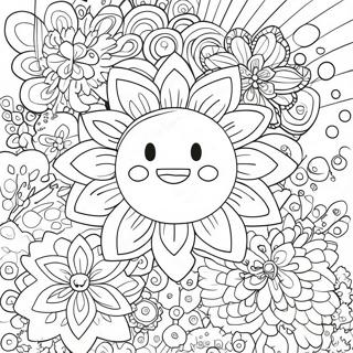Takashi Murakami Flower Coloring Page | Takashi Murakami coloring page