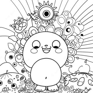Colorful Takashi Murakami Character Coloring Page | Takashi Murakami coloring page