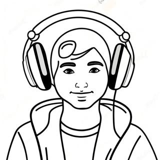 Cool DJ with Headphones Coloring Page | DJ coloring page