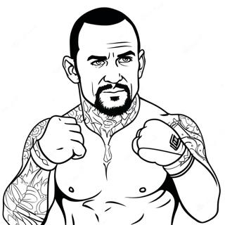 CM Punk in Action Coloring Page | CM Punk coloring page