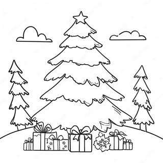 Country Christmas Tree Coloring Page | Country Christmas coloring page