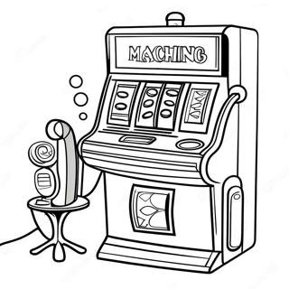 Colorful Slot Machine Coloring Page | Casino coloring page