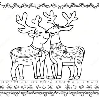Hässlicher Weihnachtspullover mit Rentier Ausmalbild | Hässlicher Weihnachtspullover Ausmalbild