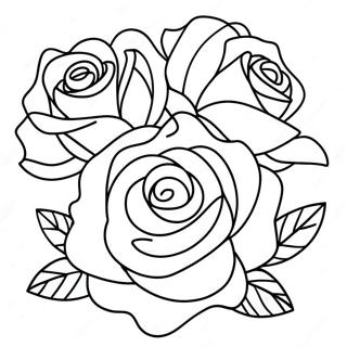 Roses Outline Coloring Page | Roses Outline coloring page