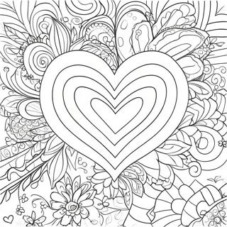 Romantic Heart Coloring Page | Romance coloring page