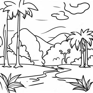 Colorful Honduras Landscape Coloring Page | Honduras coloring page