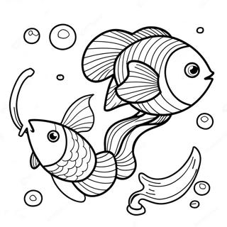 Goldfish Swim School Coloring Page | Goldfish Swim School coloring page