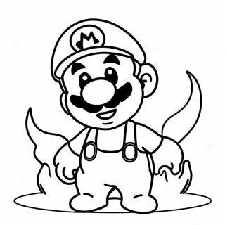 Fire Mario Coloring Page | Fire Mario coloring page
