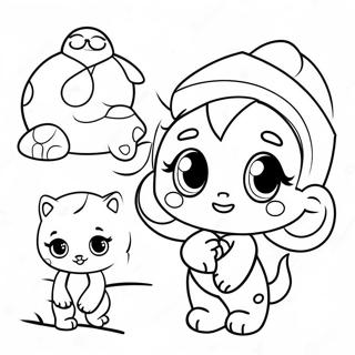 Cute Kindi Characters Coloring Page | Kindi coloring page