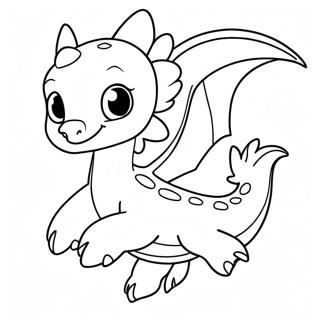 Majestic Light Fury in Flight Coloring Page | Light Fury coloring page