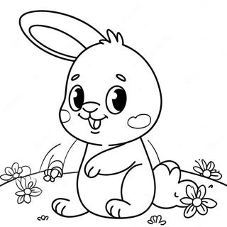 Cute White Bunny Coloring Page | White coloring page