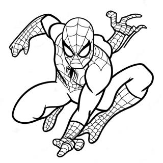 Spectacular Spider-Man Action Pose Coloring Page | Spectacular Spider Man coloring page