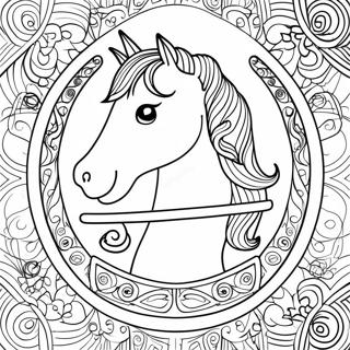 Lucky Horse Shoe Coloring Page | Horse Shoe coloring page