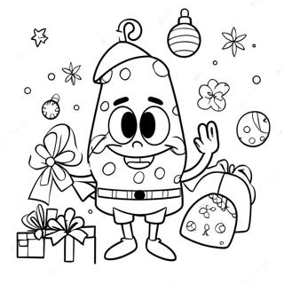 Christmas SpongeBob Coloring Page | Christmas SpongeBob coloring page