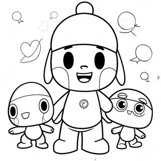 Pocoyo and Friends Adventure Coloring Page | Pocoyo coloring page
