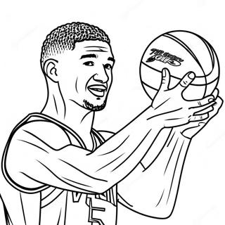 Klay Thompson Three-Point Shot Coloring Page | Klay Thompson coloring page