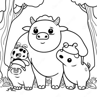 Appa with Friends Coloring Page | Appa coloring page