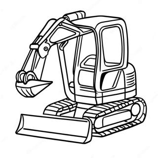 Kubota Excavator in Action Coloring Page | Kubota coloring page