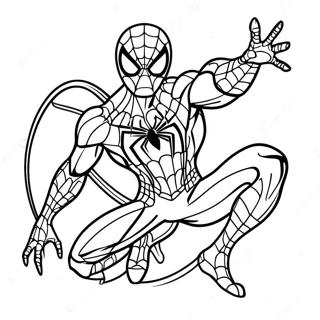 Iron Spider in Action Coloring Page | Infinity War Iron Spider coloring page