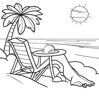 Barbie Beach Scene Coloring Page | Barbie Beach coloring page