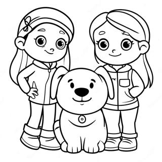 Page à colorier Molly de Denali avec des amis | Page de coloriage Molly de Denali