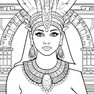 Cleopatra Royal Portrait Coloring Page | Cleopatra coloring page
